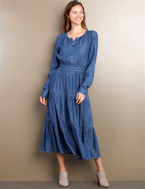Women’s Multi-Layered Denim Maxi Dress – Billy T – billytshop