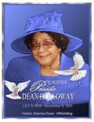 Priscilla Dean Holloway Obituary - 2021 - Chappell Funeral Home