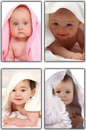 Poster N frame Set of 4 Cute Baby Combo Posters\Smiling Baby Poster ...