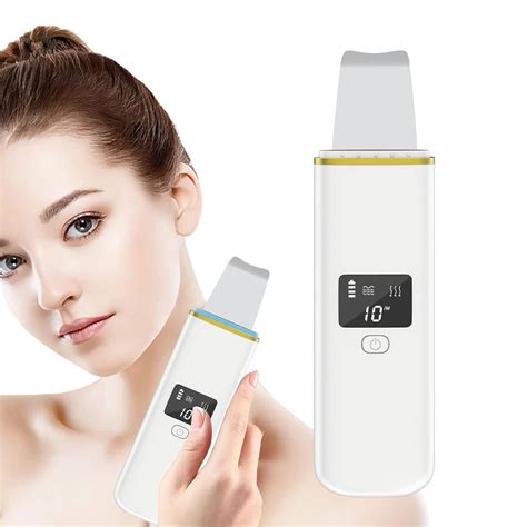 Ultrasonic Skin Scrubber, Electric Face Spatula Skin Care Tool with 4 ...