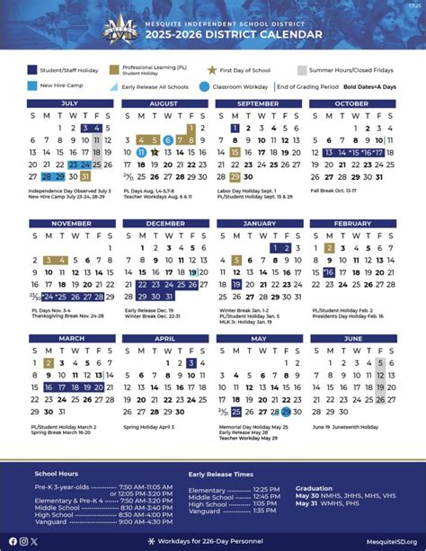 Mesquite ISD School District Calendar 25-26 [PDF] - EduCounty
