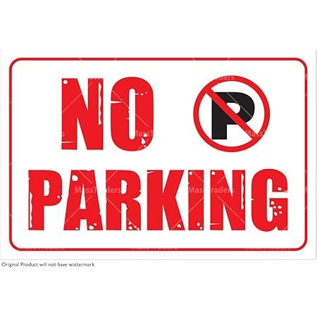 2x SIGNSTICK No Parking Sign Self Adhesive Warning Sign/Safety Sign ...