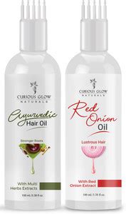 Curious Glow Naturals Ayurvedic & Onion HAIROIL -Herbs Extract & Jojoba ...