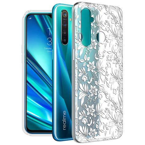 Fashionury ''White Floral'' Transparent Designer Printed Soft Back ...