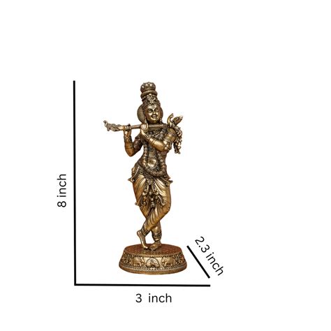 Superfine Krishna with Cow and Calf Statue in Brass for Puja & Décor ...