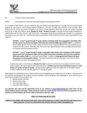 Fillable Online bethshalomkc Full Passport to Israel Package ...