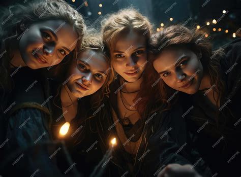 Premium AI Image | A group of witches