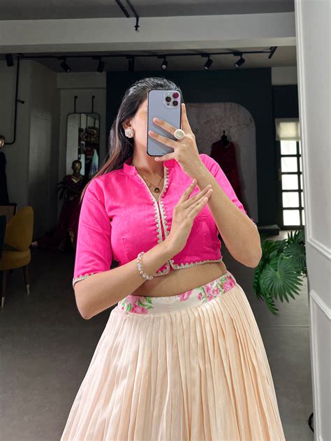 Baby Pink Color Floral Print With Zari Border Cotton Silk Co-ord Set L ...