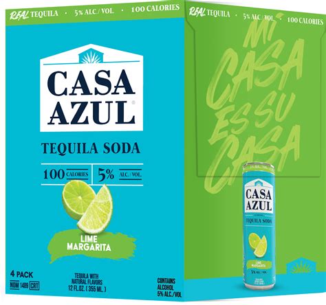 Casa Azul Tequila Soda Lime Margarita 4 Pack Cans | 4 pack of 355 ml Can
