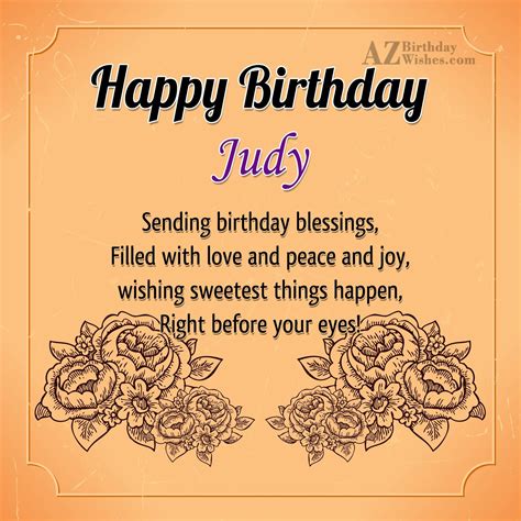 Happy Birthday Judy - AZBirthdayWishes.com