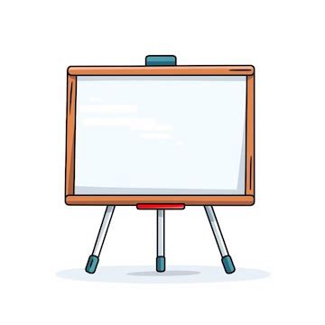 A cartoon drawing of a white board on a tripod generative ai | Premium ...