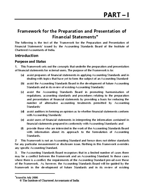 Framework for Financial Statement Prep: PART-1 Overview - Studocu