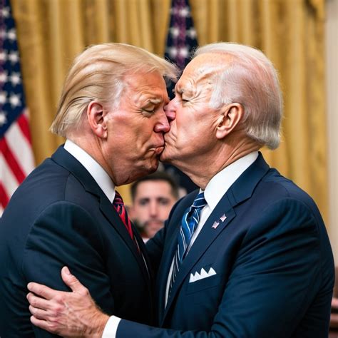 Joe Biden and Donald Trump Kissing