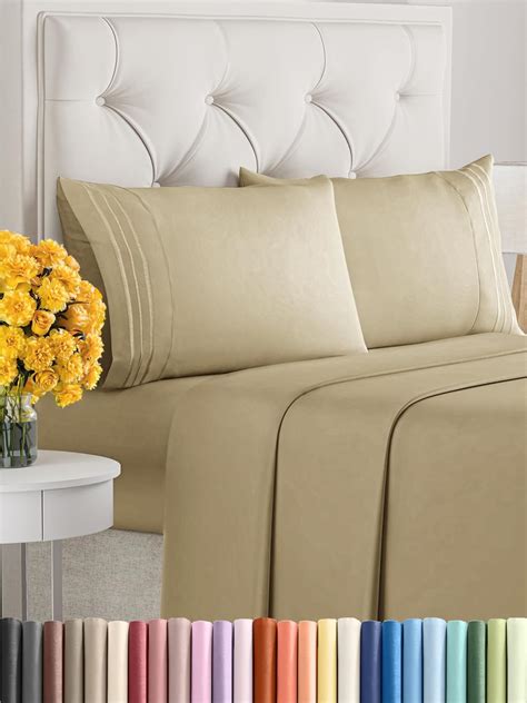 Amazon.com: Queen Size 4 Piece Sheet Set - Comfy Breathable & Cooling ...