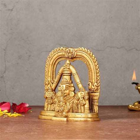 Brass Tirupati Balaji and Lakshmi Bust Table Accent – Budhshiv.com
