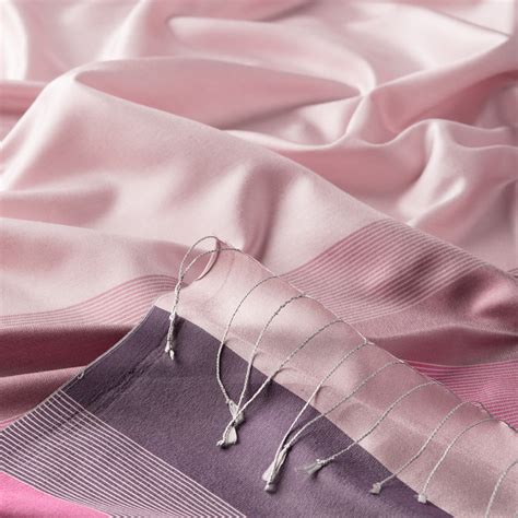 Hydrangea Pink Elitist Striped Silk Scarf | Ipekevi