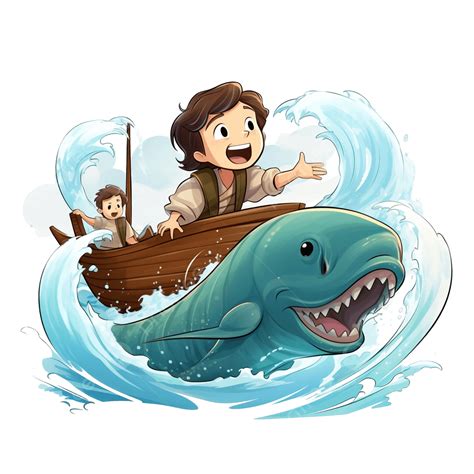 Ilustración De La Historia Bíblica De Jonás Y La Ballena PNG ,dibujos ...