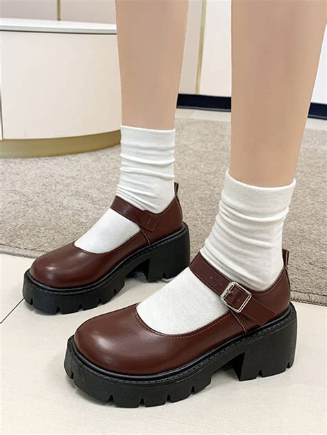 Buckle Decor Flatform Mary Jane Shoes | Sapatos mary jane, Sapatos ...