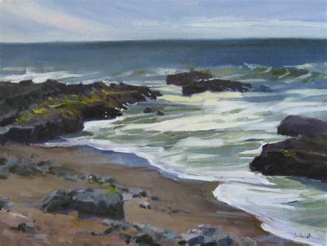Sedwick Studio: "Rocky Shore" Plein Air landscape ocean beach painting of the Oregon Coast