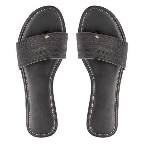 Buy brauch women's Glitter strap slippers (Black, numeric_6) at Amazon.in