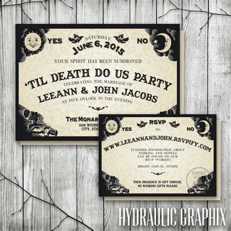 halloween wedding reception invitation wording