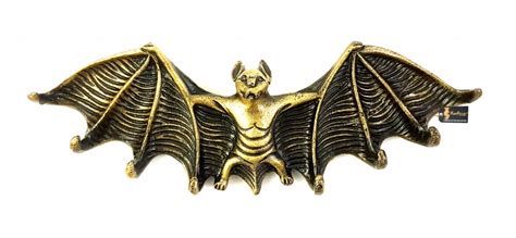 Vampire Bat Wings Design 8 Hooks Metal Wall Key Holder - Antique Brass ...