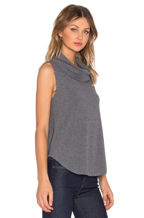 Bobi Cuddly Knit Cowl Neck Tank Top in Grey | REVOLVE