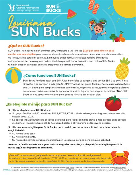 SUN Bucks | Louisiana Department of Children & Family Services