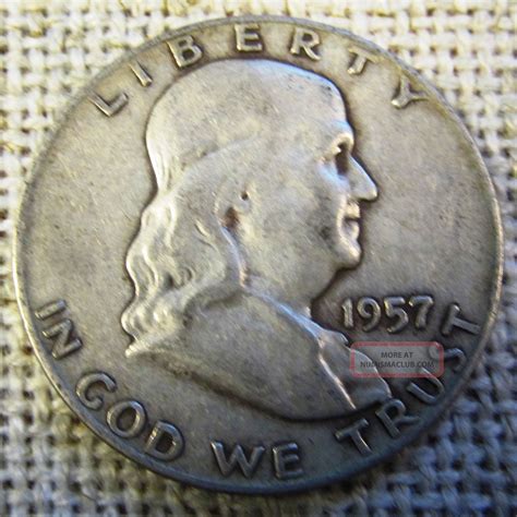 1957 D Ben Franklin Silver Half Dollar Coin