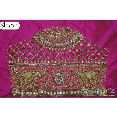 Royal Magenta Heavy Sleeve Design for Unstitched Blouse – Bridal & Par ...