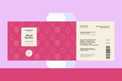 Flat design cider label template | Free Vector