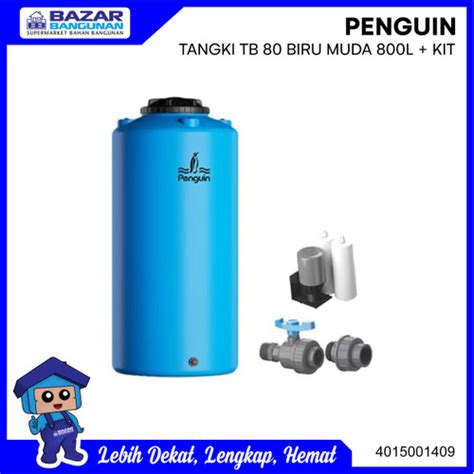 Promo TANGKI TANDON TOREN AIR WATER TANK SET PENGUIN TB 80 800 L BIRU ...