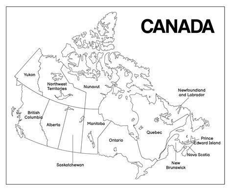 7 Best Images of Printable Outline Maps Of Canada - Blank Canada Map with Provinces, Blank ...