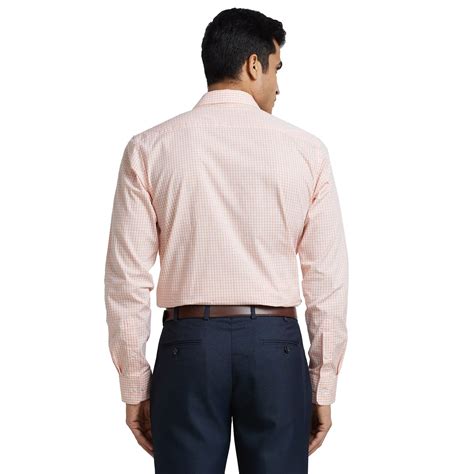 Park Avenue Men Orange Slim Fit Checks Formal Shirt – MyRaymond