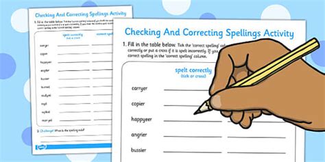 Adding ier and ied Spelling Correction Activity