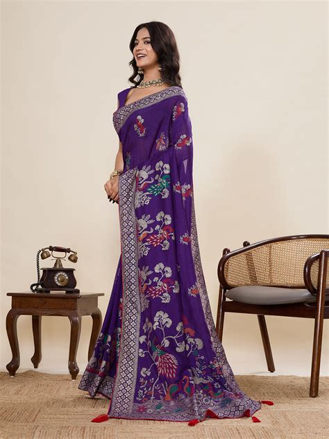 Buy Bengani Cotton Saree With All Over Light Single Colour With Table ...