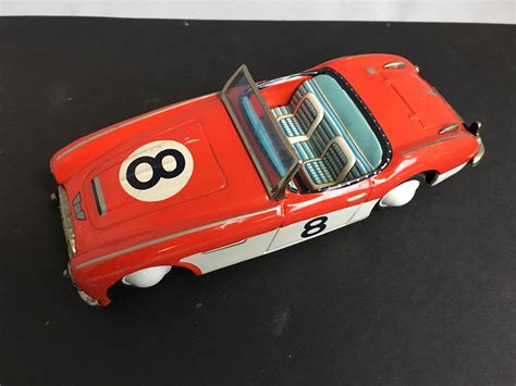 Austin Healey 100-6 3000 Race Car Bandai Japan Tin Toy - Sports & Classics