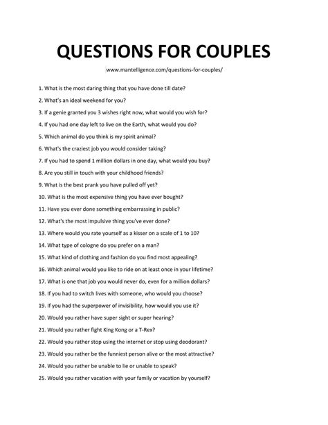 Let's Get Deep Questions For Couples - Property & Real Estate for Rent