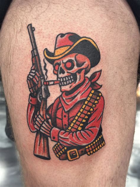 American Traditional Cowboy Tattoo