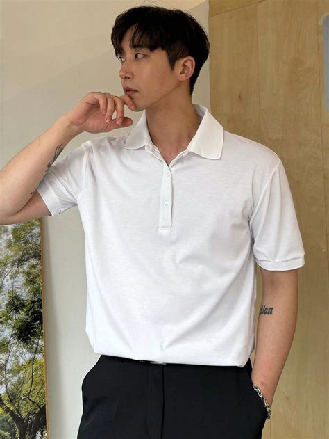 DAZY Men Summer Casual Solid Short Sleeve Polo Shirt | Polo shirt ...
