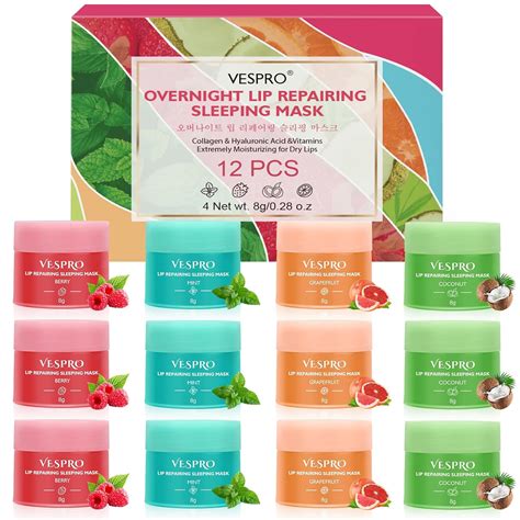 Amazon.com : 12 Pack Lip Sleeping Mask, Nourish and Hydrate Lip Mask ...