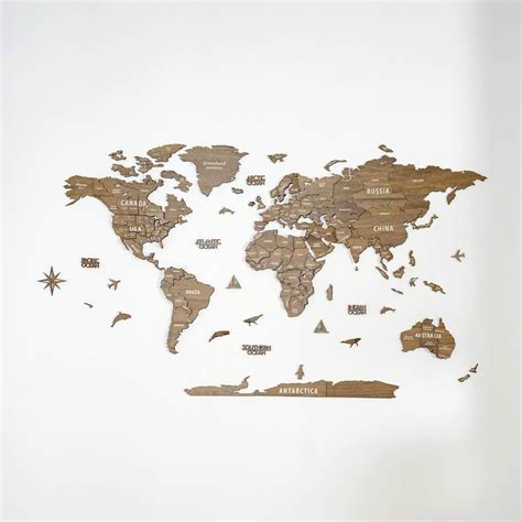 Iwaconcept 3D Wooden World Map - Multilayered Wall Decor & India | Ubuy