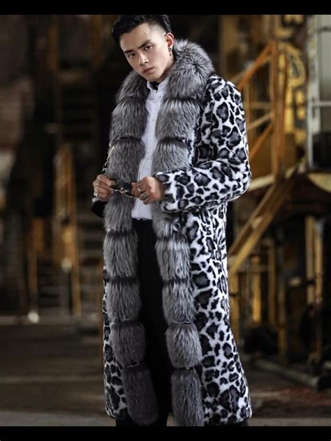 Mens rabbit fur coat fashion long fox fur coat leopard fur jacket – Artofit