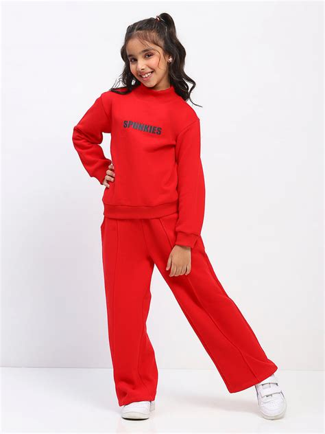 Girls Red Long Sleeve Sweatshirt – Spunkies