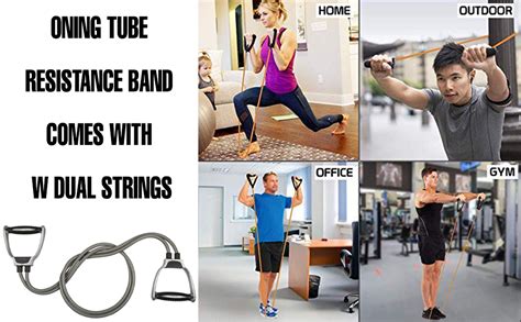 Happyscout Double Toning Tube Resistance Exercise Bands with Foam D ...