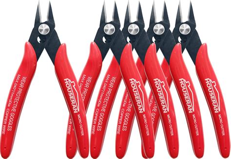 HOUSERAN 5 inch Wire Cutters, 5 Pack Diagonal Cutters, Side Cutters ...