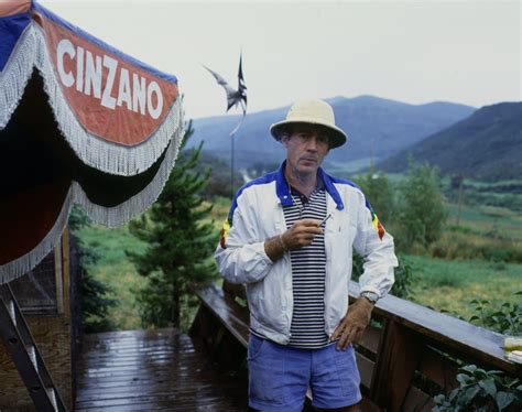 Dr. Hunter S Thompson on his porch in Woody Creek, Colorado. July 1983 ...