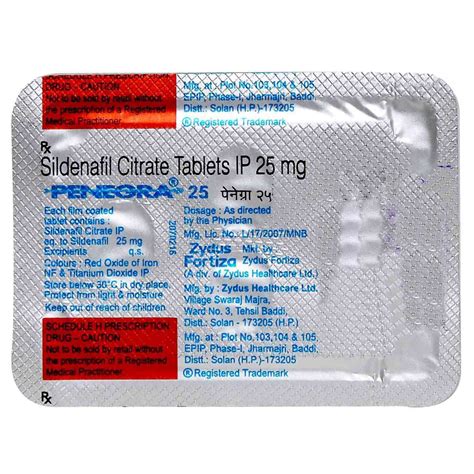 Penegra 25 Tablet | Uses, Side Effects, Price | Apollo Pharmacy