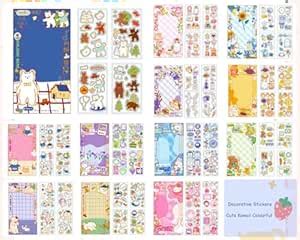 TEMSON Kawaii 3D Stickers Set - 48 Sheet DIY for Girls, Aesthetic Self ...