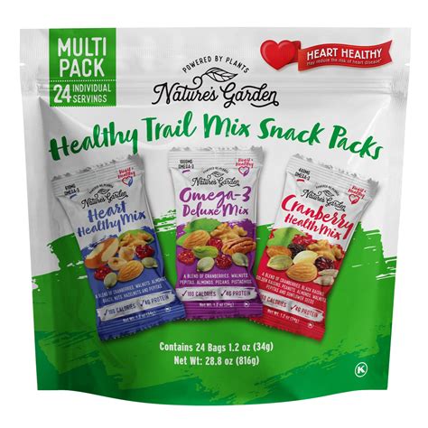 Nature's Garden Healthy Trail Mix Snack Packs – Mixed Nuts, Heart Healthy Nuts, Omega-3 Rich ...